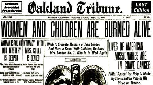 The Oakland Tribune wrote about the Adana massacre