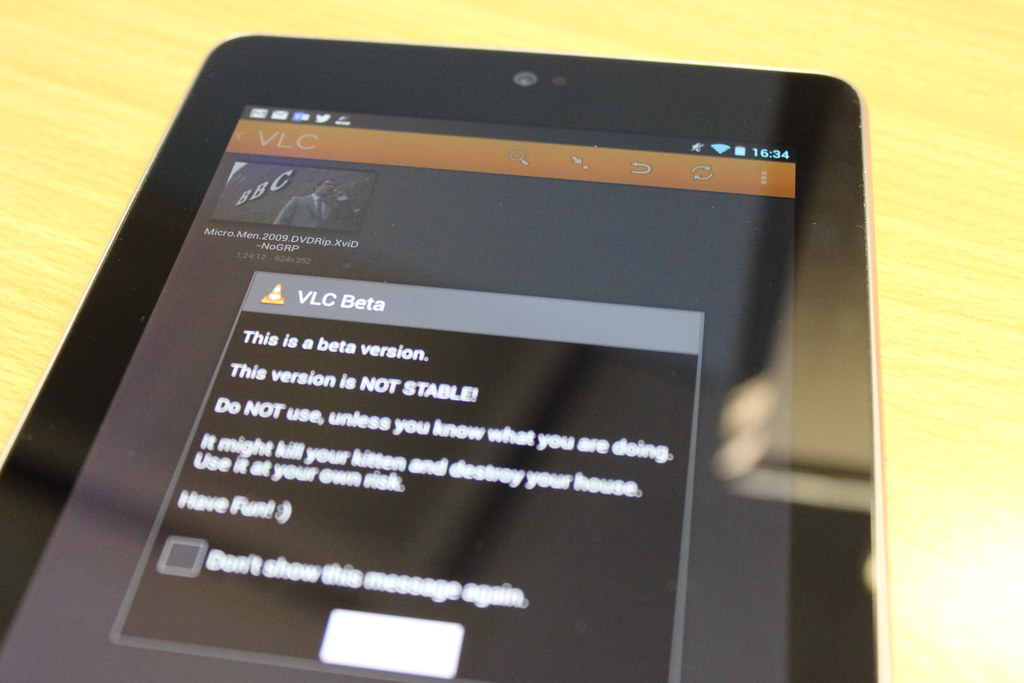 VLC for Android on a Nexus 7