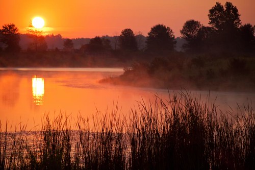 statepark travel trees sunset ohio red sky orange mist nature water grass oregon forest sunrise outdoors unitedstates hiking maumeebay tabithahawk