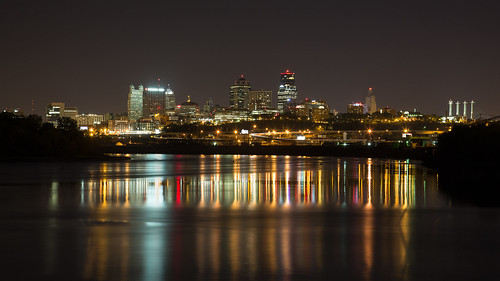 city longexposure reflection skyline night canon river landscape cityscape may kansascity kansas kc dslr currents kck kawpoint 2013 kawpointpark 5d3 5dmarkiii 5diii