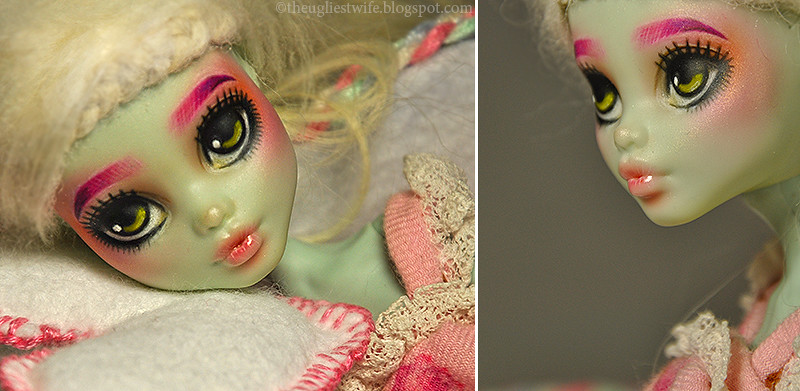 Set OOAK Custom Repainted Doll Monster High Frankie Stein