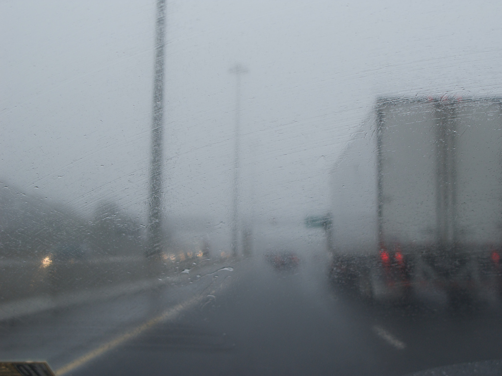 Rainy drive in Ontario