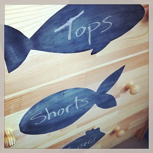 LB's #IKEA Rast dressers have personality now. #ikeahack #chalkboard #fish
