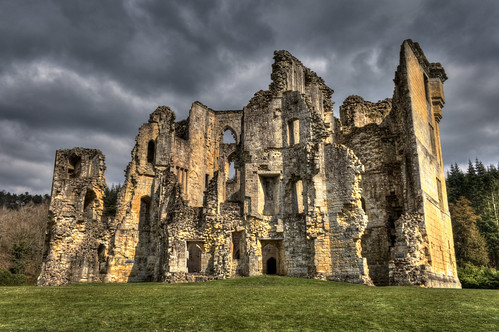 trees brick castle grass clouds landscape ruins day cloudy ruin overcast walls internal oldwardourcastle