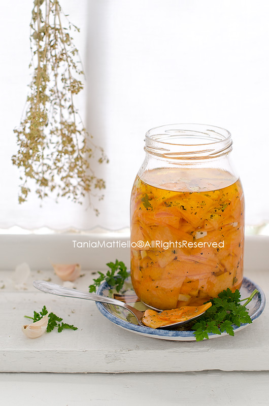 Zucca Marinata in Agrodolce-Marinated Sweet and Sour Pumpkin