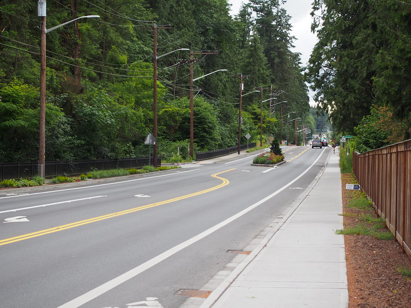Woodinville–Duvall Road Upgrade: Last time I was out there, this section of road had neither bike lanes nor sidewalks.
