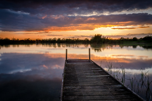 sunset lake water landscape spring day cloudy jetty d7000