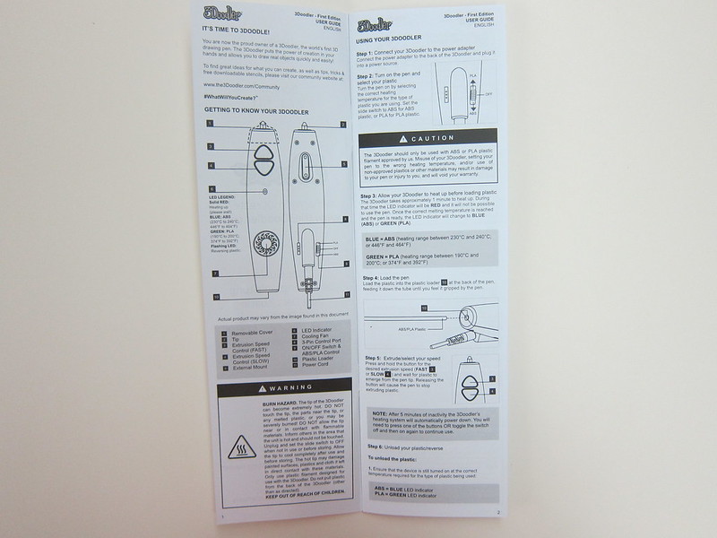 3Doodler - Manual Page 1 & 2