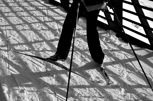 bridge bw usa snow ski monochrome mono colorado shadows legs geometry angles leadville poles skis kangaroobie robbierobinson nikond7000