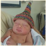 Hat by me. Baby by @amycgoose and @sweatyglass. #knitting #newborn