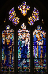 Blessed Virgin flanked by St Alban and St Michael by William Lawson 1929