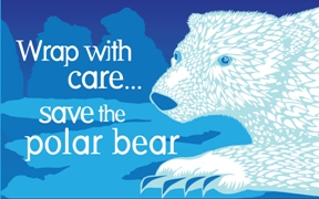 北極熊；Design by Lori Lieber. Artwork by Roger Peet. 圖片來源：http://www.biologicaldiversity.org/