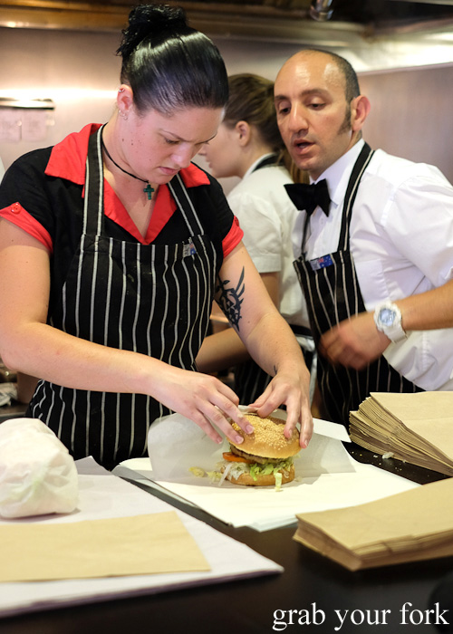 Ioannis Benados in the kitchen at Bernie's Diner, Moss Vale