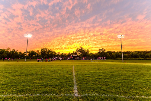 sunset sky field clouds lights stadium hdr rcds powderpufffootball riverfieldcountrydayschool