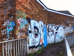Graffiti covered wall