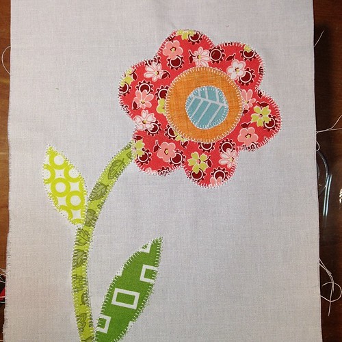 One flower stitched down. :)