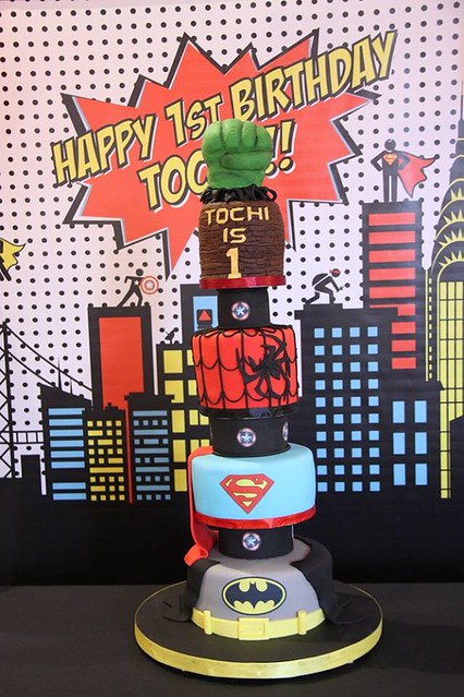 Superhero Cake by Shushma Leidig at SK Cakes