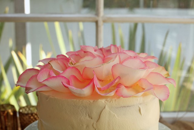 White Chocolate Rose Cake