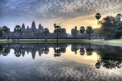 sunrise cambodia angkorwat siemreap hdr