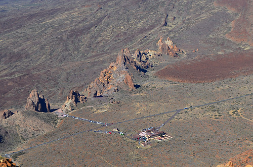 Aerial view of Teide Parador and Roques de Garcia