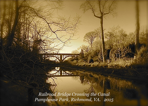 bridge sepia landscape virginia canal richmond historic pumphousepark