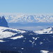 Ortlerské Alpy, v popředí Schlern a Seiser Alm od Dantercepies