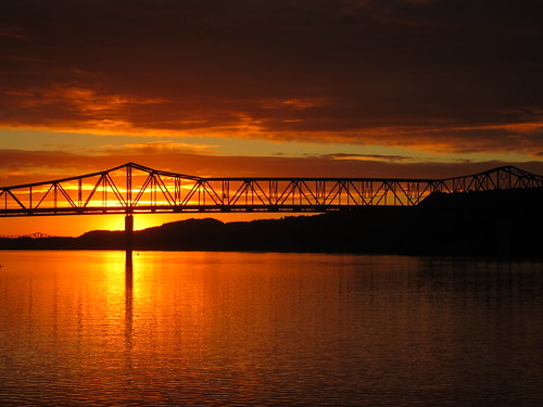 bridge sunset ohio canon river huntington wv ohioriver s90 canonpowershot huntingtonwv harrisriverfront