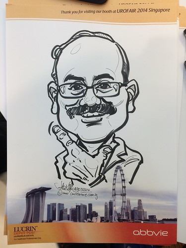caricature live sketching for Urofair 2014 - Day 2