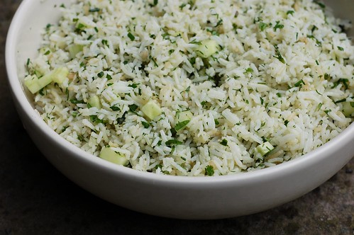 Herbed Cucumber Rice Salad With Wild Garlic by Eve Fox, the Garden of Eating blog, copyright 2014