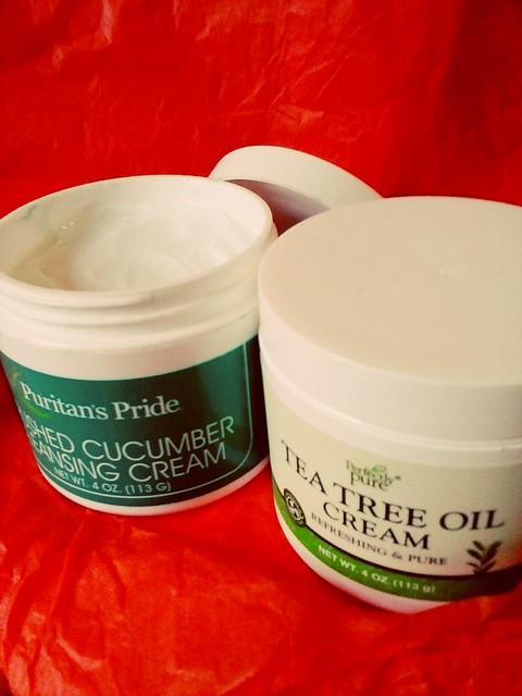 Cucumber Cold and Tea Tree Creams by Perfectly Pure and Puritans Pride