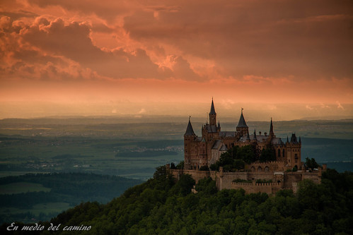 europa europe alemania germany sunset outdoors lanscape sky castillo castle olina hill bosque woods nubes clouds badenwurtemberg hohenzollern serenity