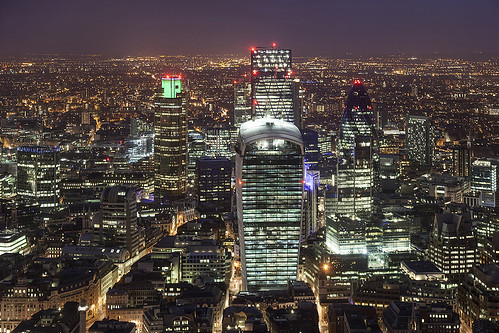 city uk england urban london architecture night view skyscrapers aerial shard davidbank