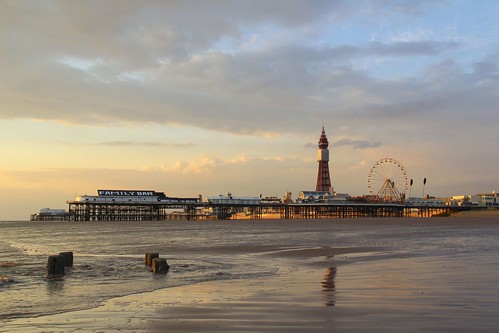 sea sun holiday tower clouds pier seaside sand central lancashire takenbyme blackpool