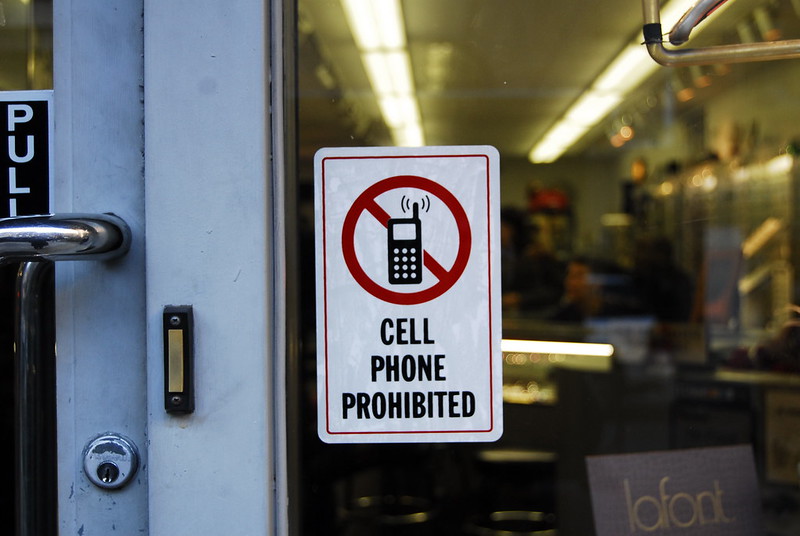 Photo:Cell phone prohibited By:SmartSignBrooklyn