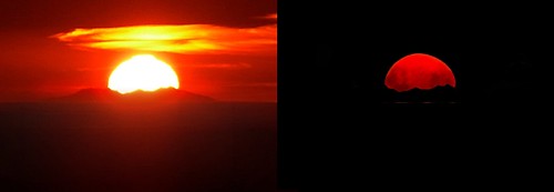 sunset lune soleil coucher provence canigou vauvenargues sambuc