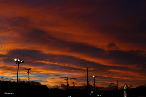 street blue sunset red sky color japan canon landscape 日本 fukushima iwaki 夕焼け eveningglow 福島 福島県 fineweather 50f14 いわき 2013 eos6d いわき市