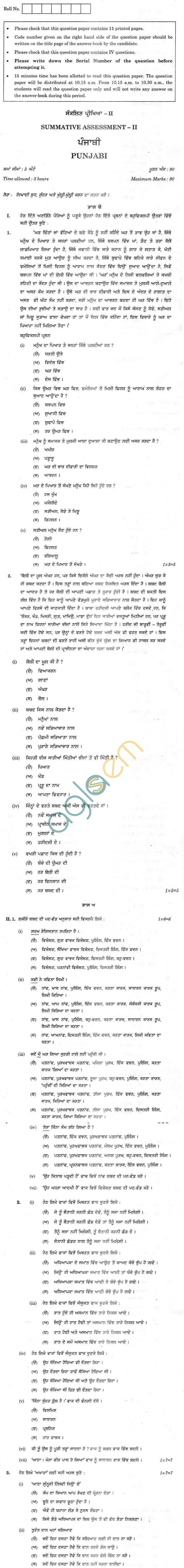 CBSE Compartment Exam 2013 Class X Question Paper - Punjabi