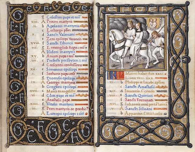 008-f. 4v-5r-Hours, use of Paris (MS 375)- Beinecke Rare Book Manuscript Library