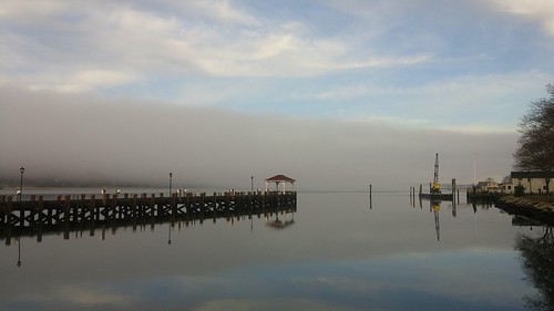 reflection newyork lg dock cloudsstormssunsetssunrises water harbor fog winter calm