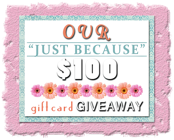 Just Because Giveaway Introduction Graphic