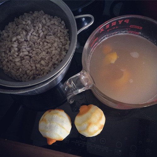 Making lemon barley water with @theorganicfarmshop Bergamots. #best