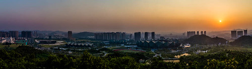 panorama sunrise photography places 中国 深圳 广东省 龙岗 大运中心 大运自然公园