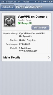 VyprVPN: Konfiguration unter iOS (iPhone) hspace=