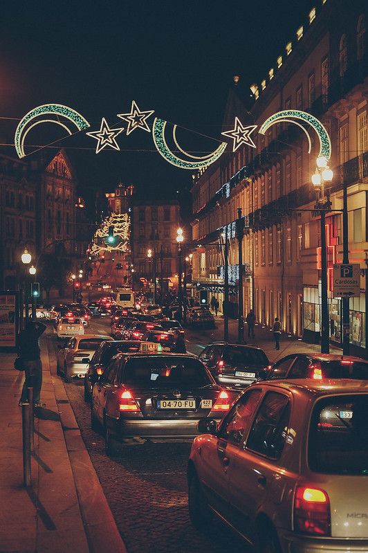 Christmas lights in Porto