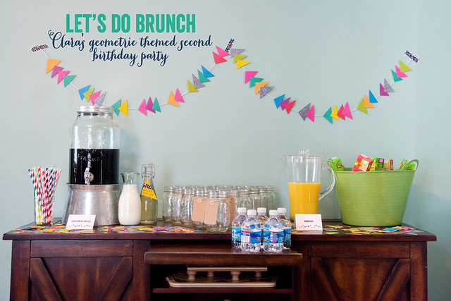 Geometric Themed Birthday Party drink table