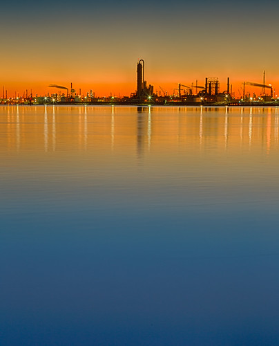 sunset galveston water bay texas houston refinery