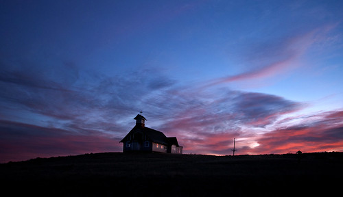 morning sky church clouds montana ringling