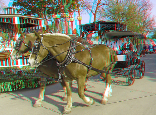 horses flower stereoscopic stereophoto 3d anaglyph iowa parade stereo tulip floats anaglyphs orangecity redcyan 3dimages 3dphoto 3dphotos 3dpictures stereopicture orangecitytulipfest