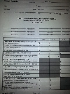Primary Physical Custody Worksheet in Maryland