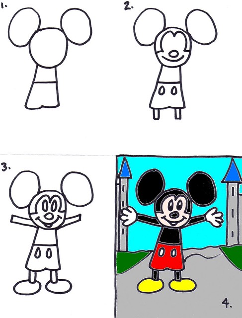 how to draw mickey mouse / mickey mouse simple drawing - YouTube-saigonsouth.com.vn
